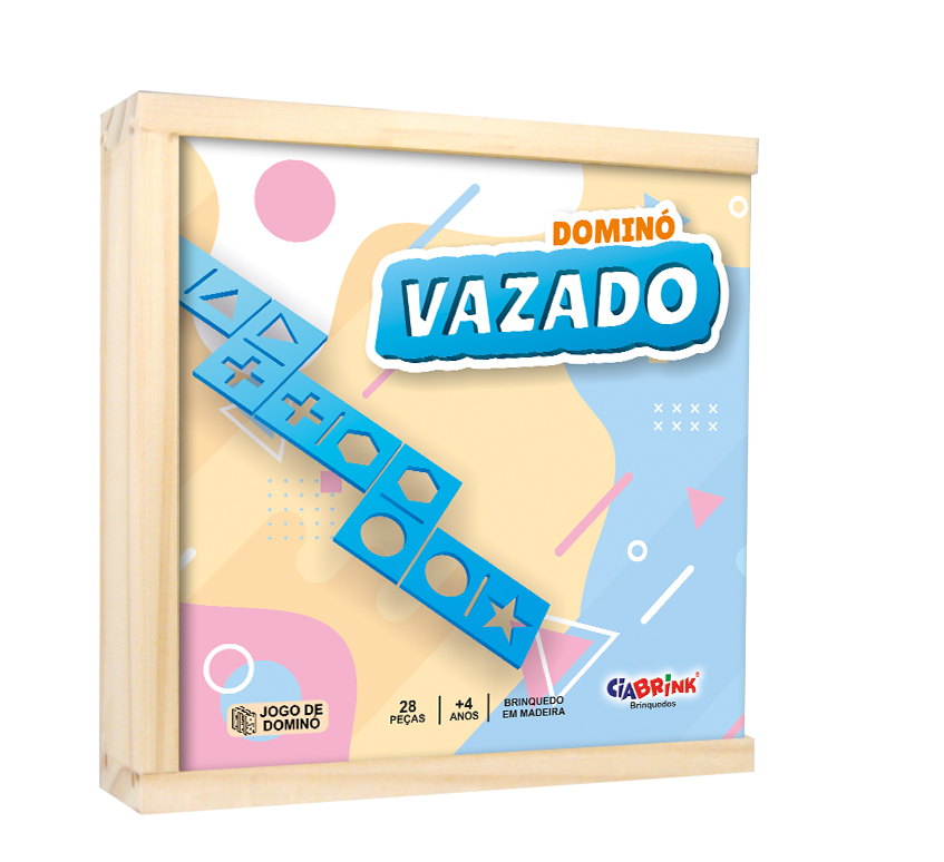 Jogo de Domino em Ingles 28 Pecas em Madeira Ciabrink - Jogo de